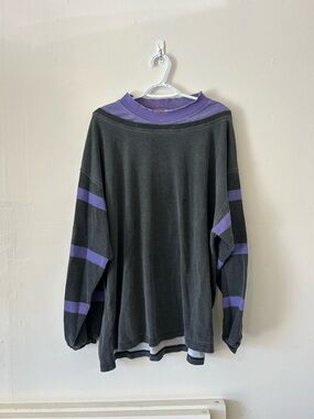 Vintage 80s Purple & Grey Pullover